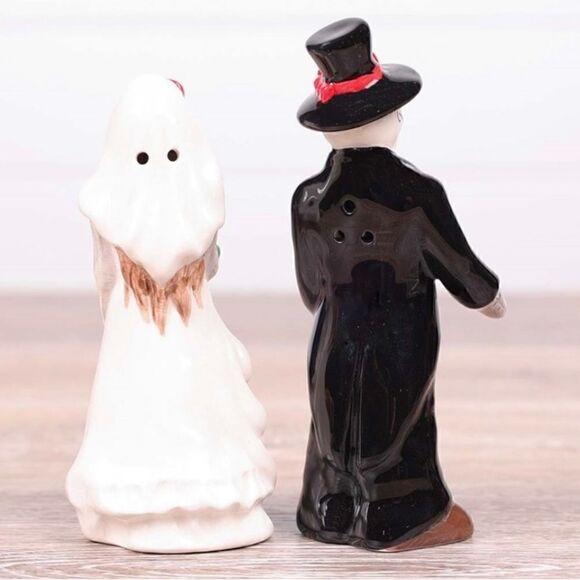 Sugar Skull Wedding Couple Salt and Pepper Set - Picture 3 of 3
